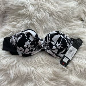 NWT Point Zero bathing suit top black & white size 10
